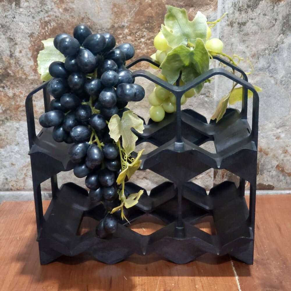 Plasco 68 Huningue Wine Rack Decorated 2 Grapes and Vines Accents